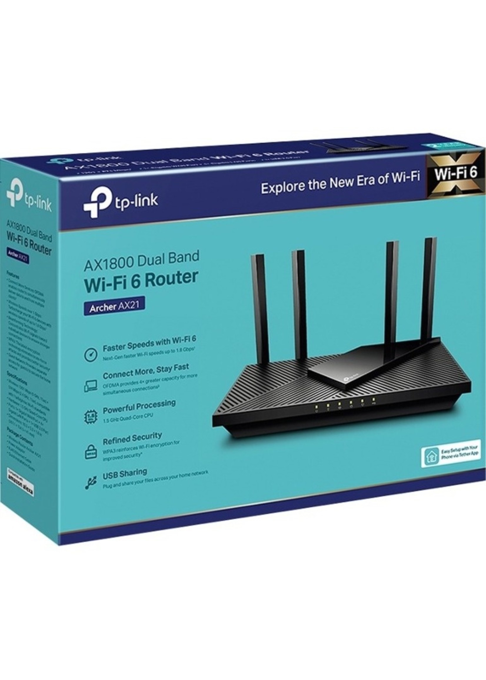 ASUS TP-Link Archer AX21 - AX1800 Wi-Fi 6 IEEE 802.11ax Ethernet Wireless Router