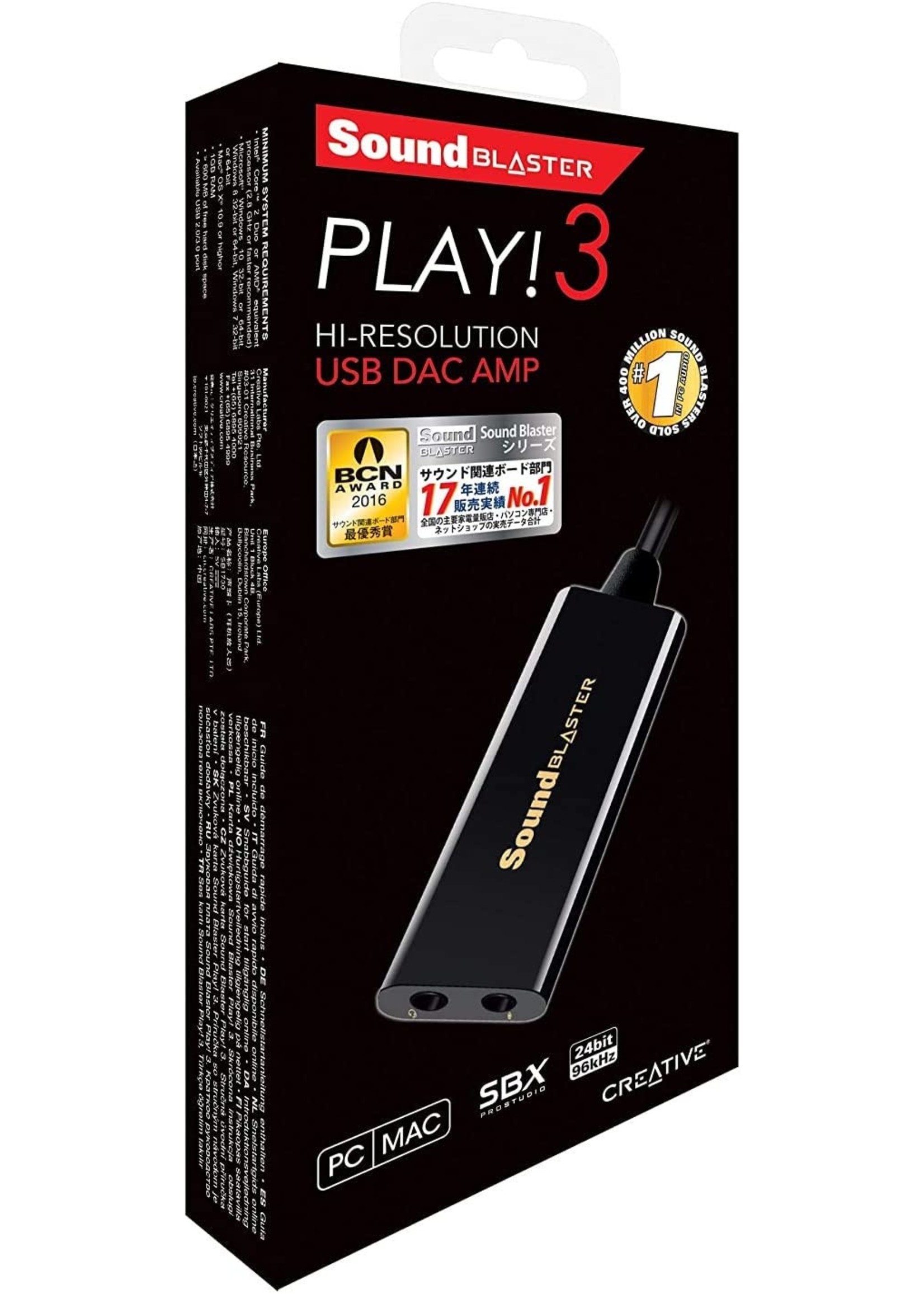 Sound Blaster Creative Labs Sound Blaster Play! 3 External USB Sound Adapter