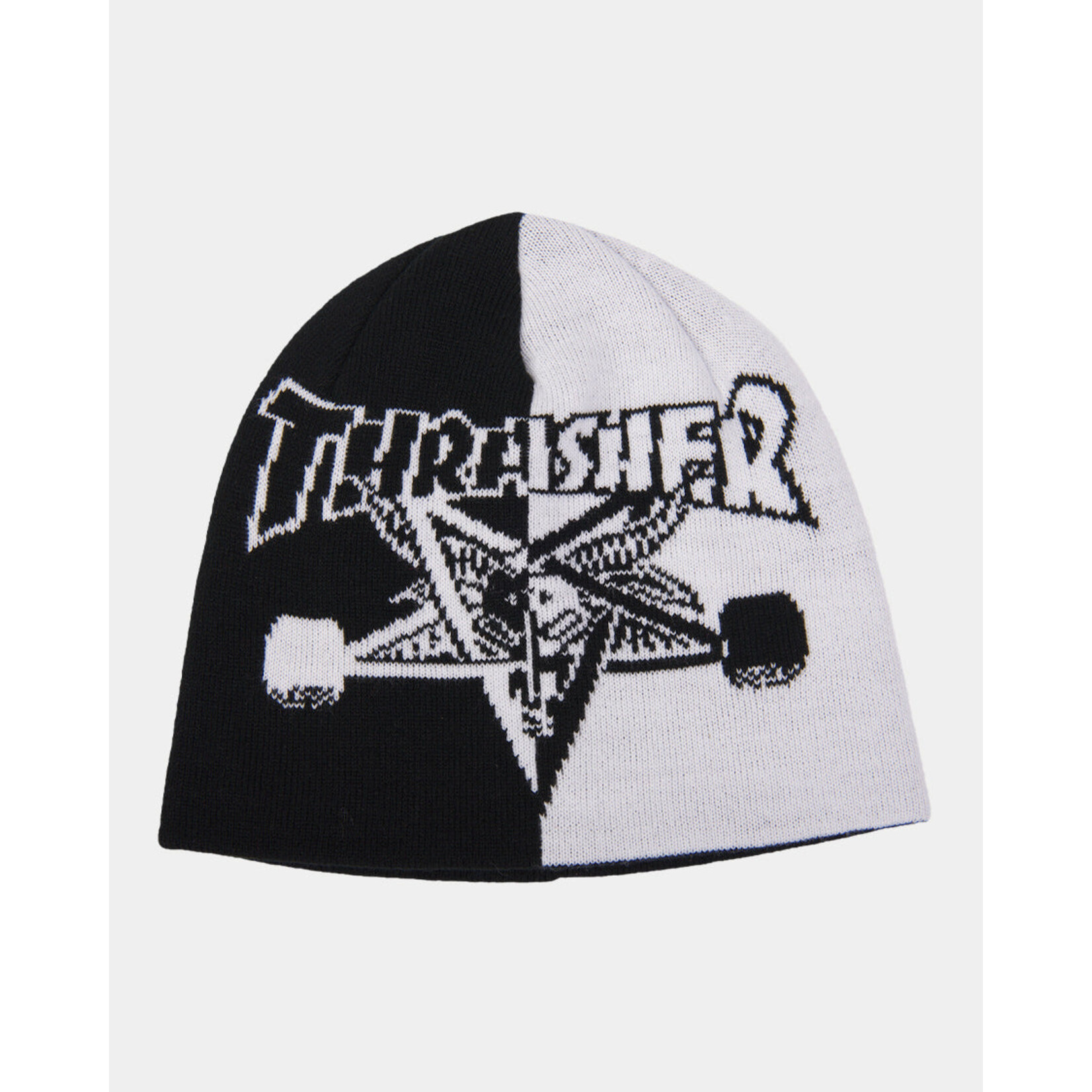 Thrasher Beanie-Thrasher-Skategoat Split-Black/White