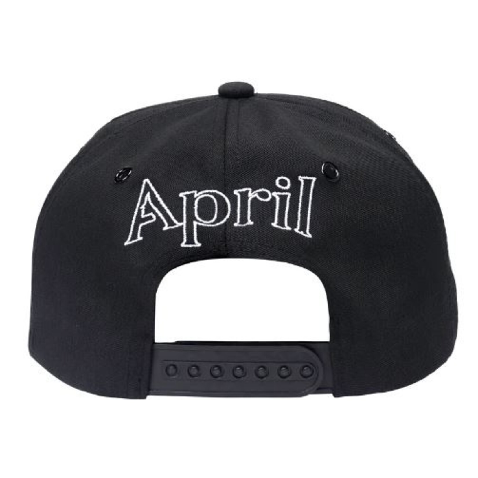April Hat-April-EMB Snapback-Black White