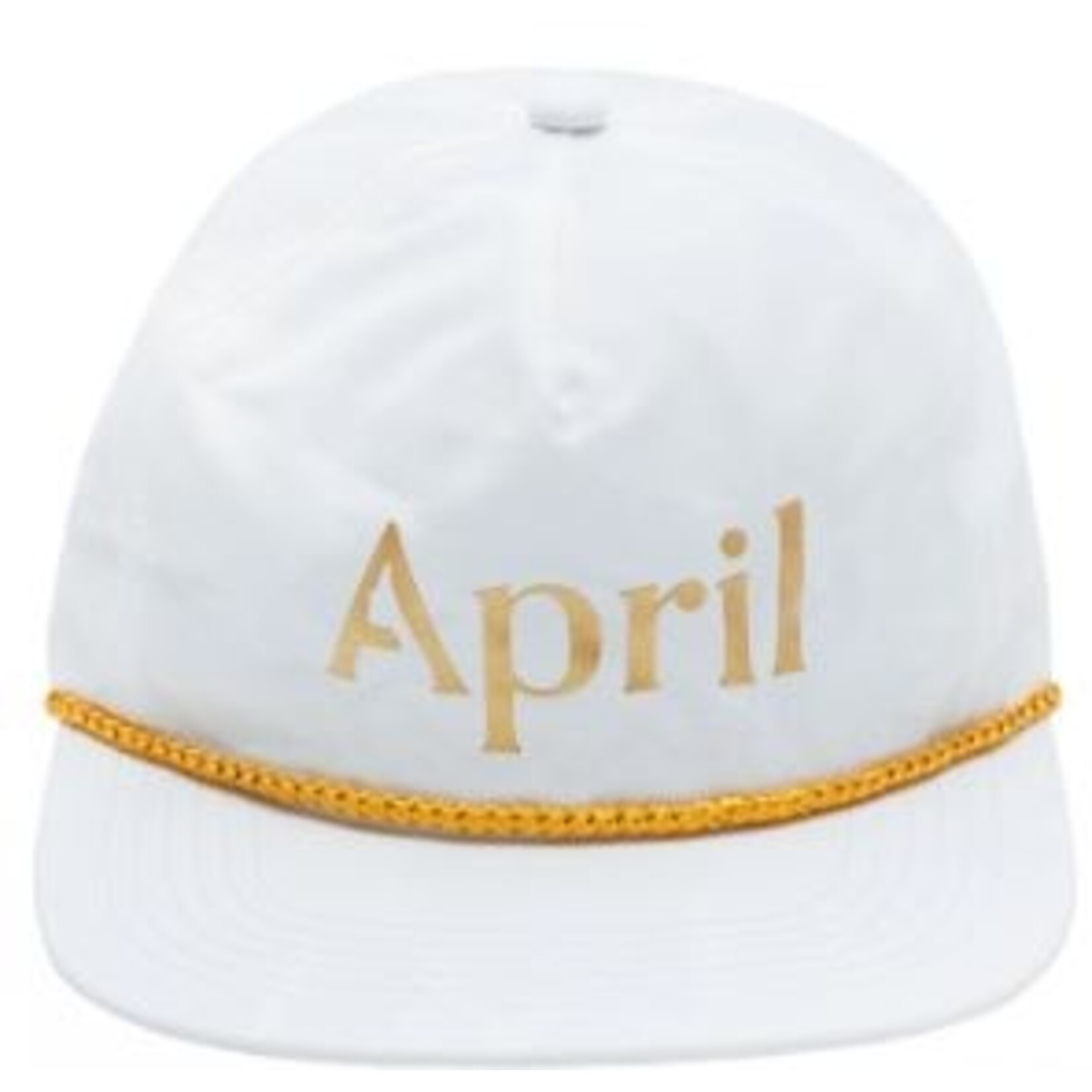 April Hat-April-Golden Logo-White