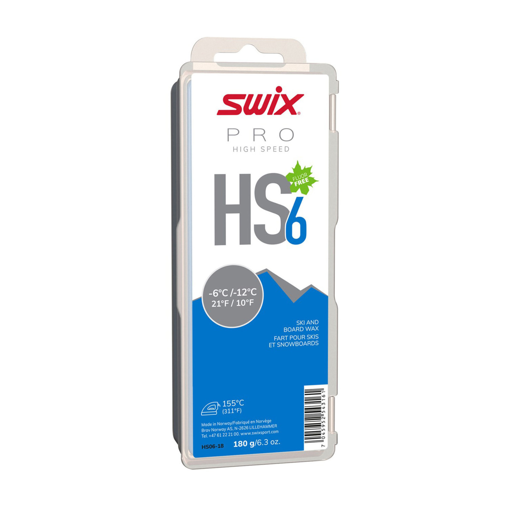 SWIX Swix HS6 Blue Pro High Speed Glide Wax -6C/-12C, 180g