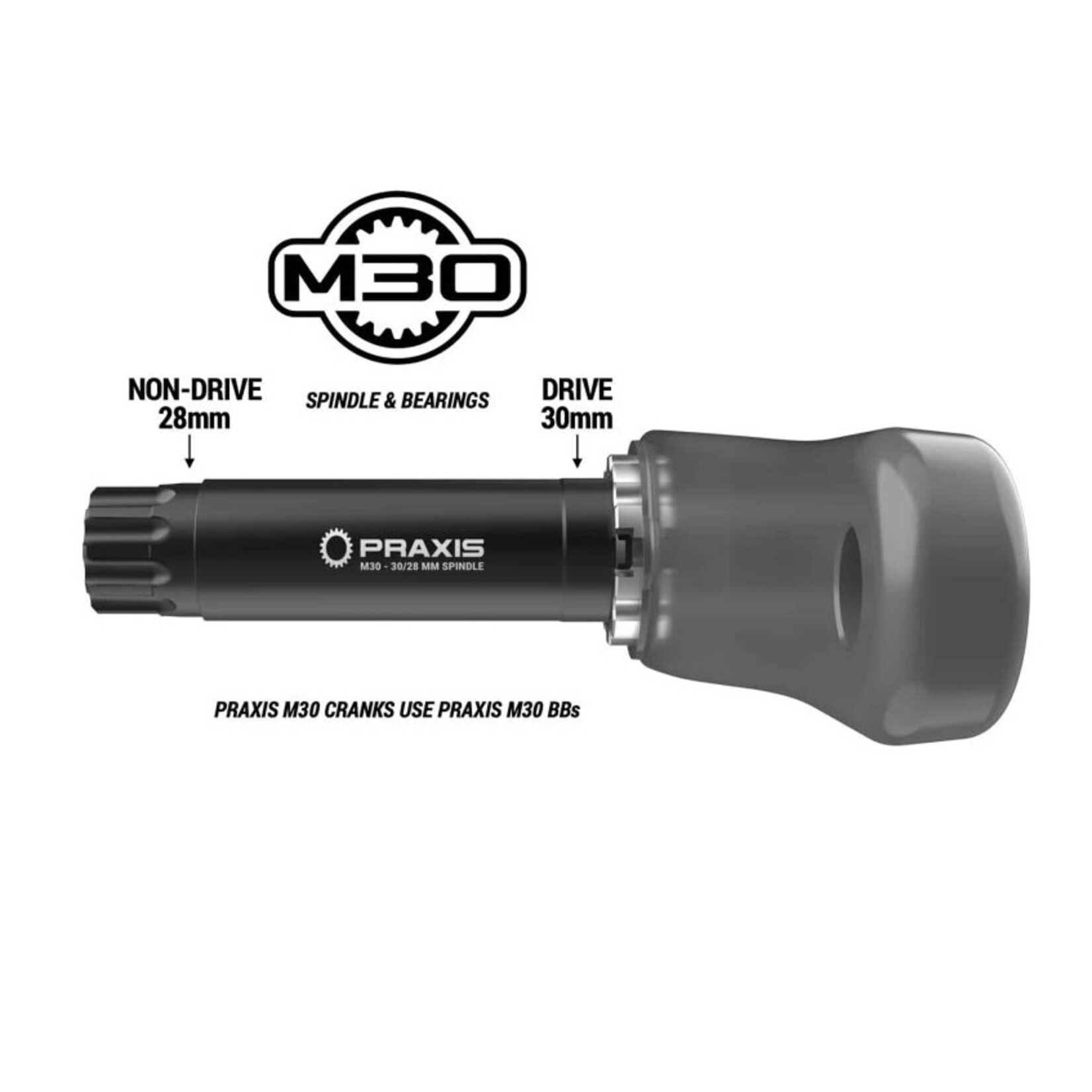 PRAXIS Praxis M30 Bottom Bracket, 68/73mm, BSA, 30/28mm Spindle