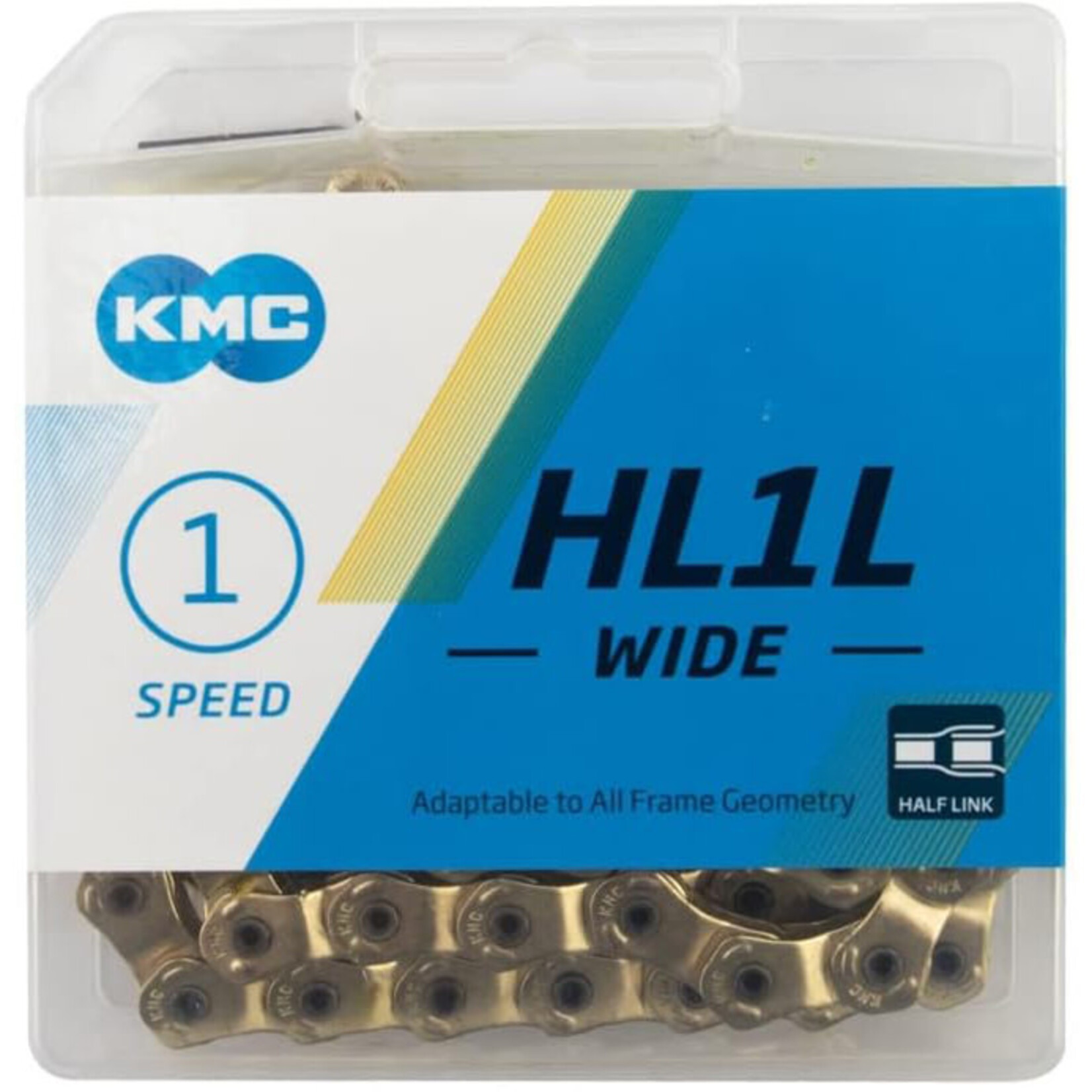 KMC KMC 1spd HL1L Wide Chain 100 Links Gold