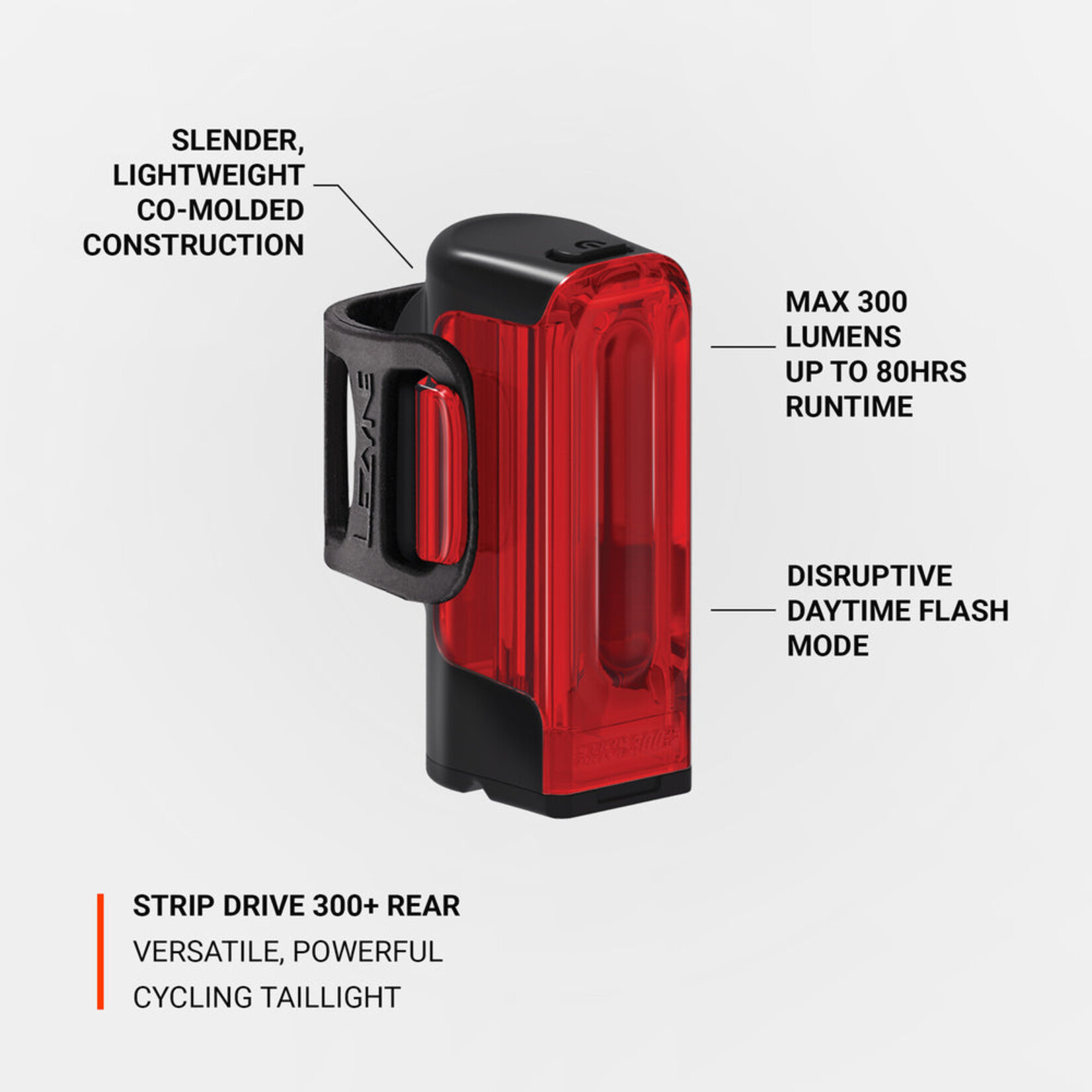 LEZYNE Lezyne Strip Drive Rear Light, 300 Lumens