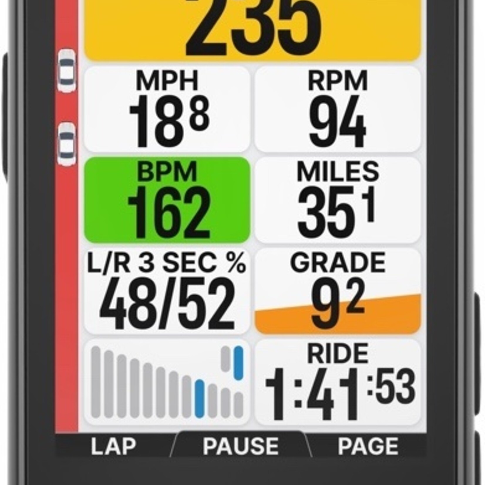 WAHOO Wahoo Trackr Radar Rear Light, 53 Lumens