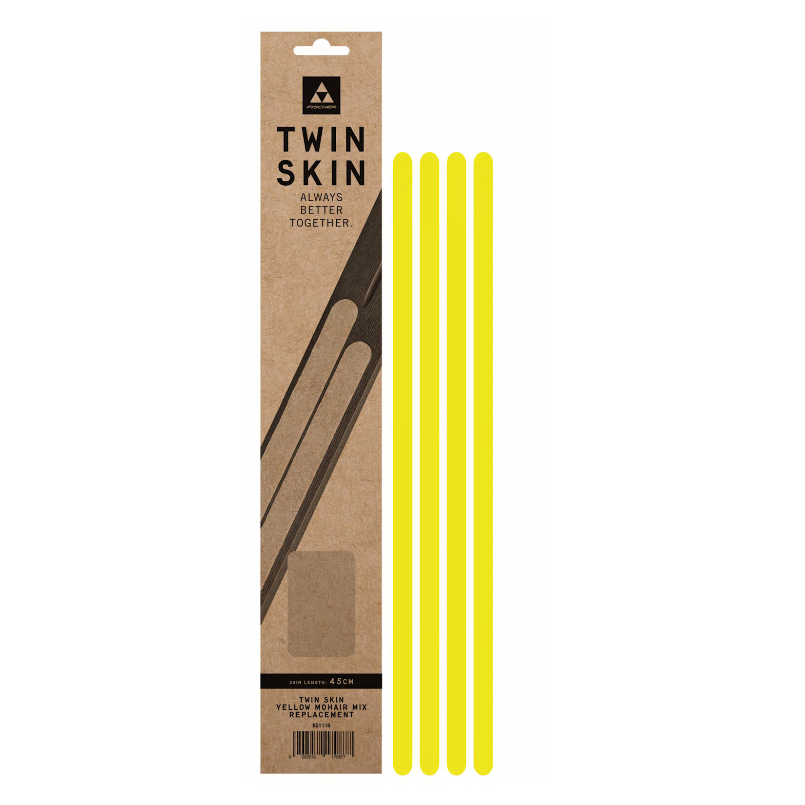 FISCHER Fischer Twin Skin Replacement Strips, mohair mix, yellow
