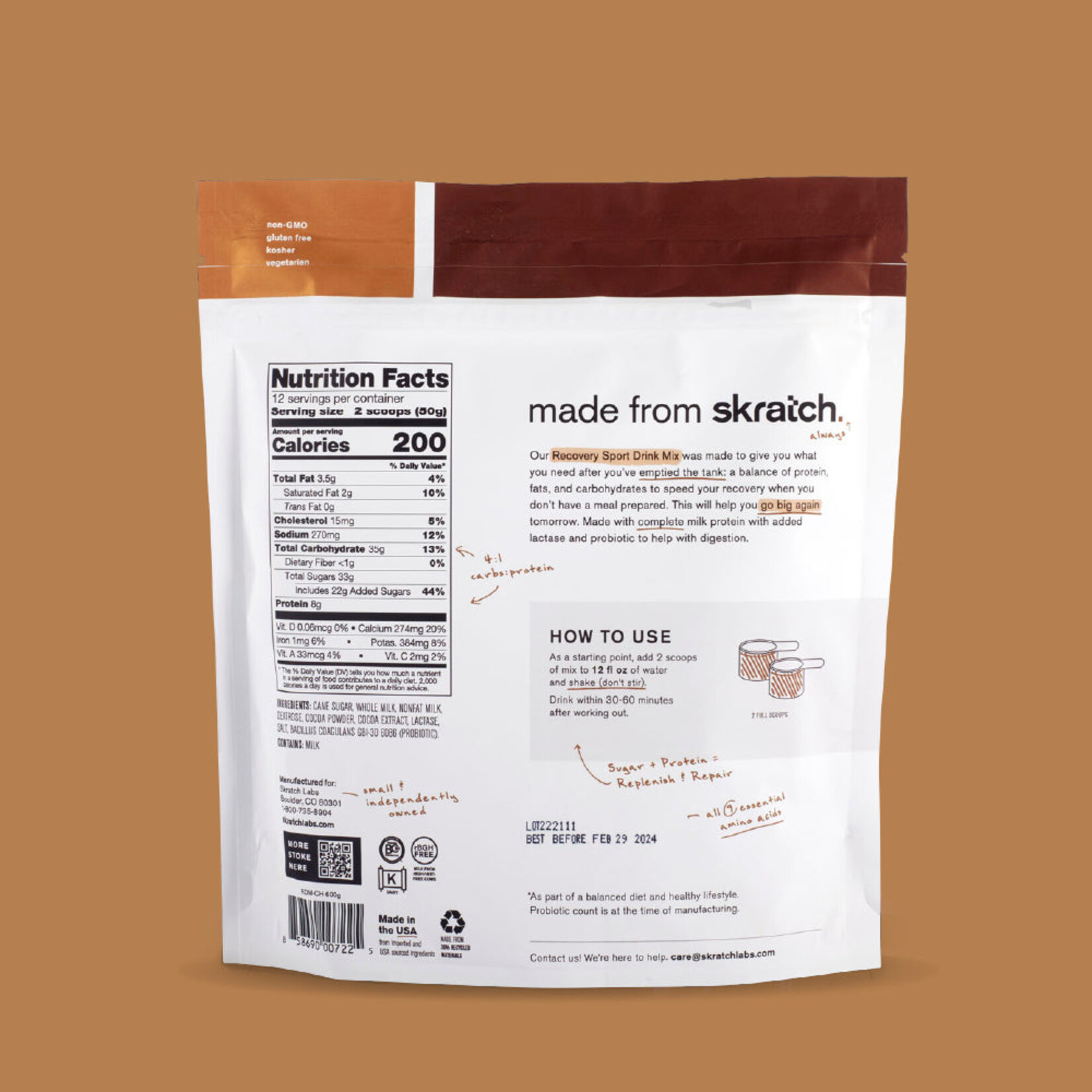 Skratch Labs Skratch Labs Recovery Sport Drink Mix 600g Bag