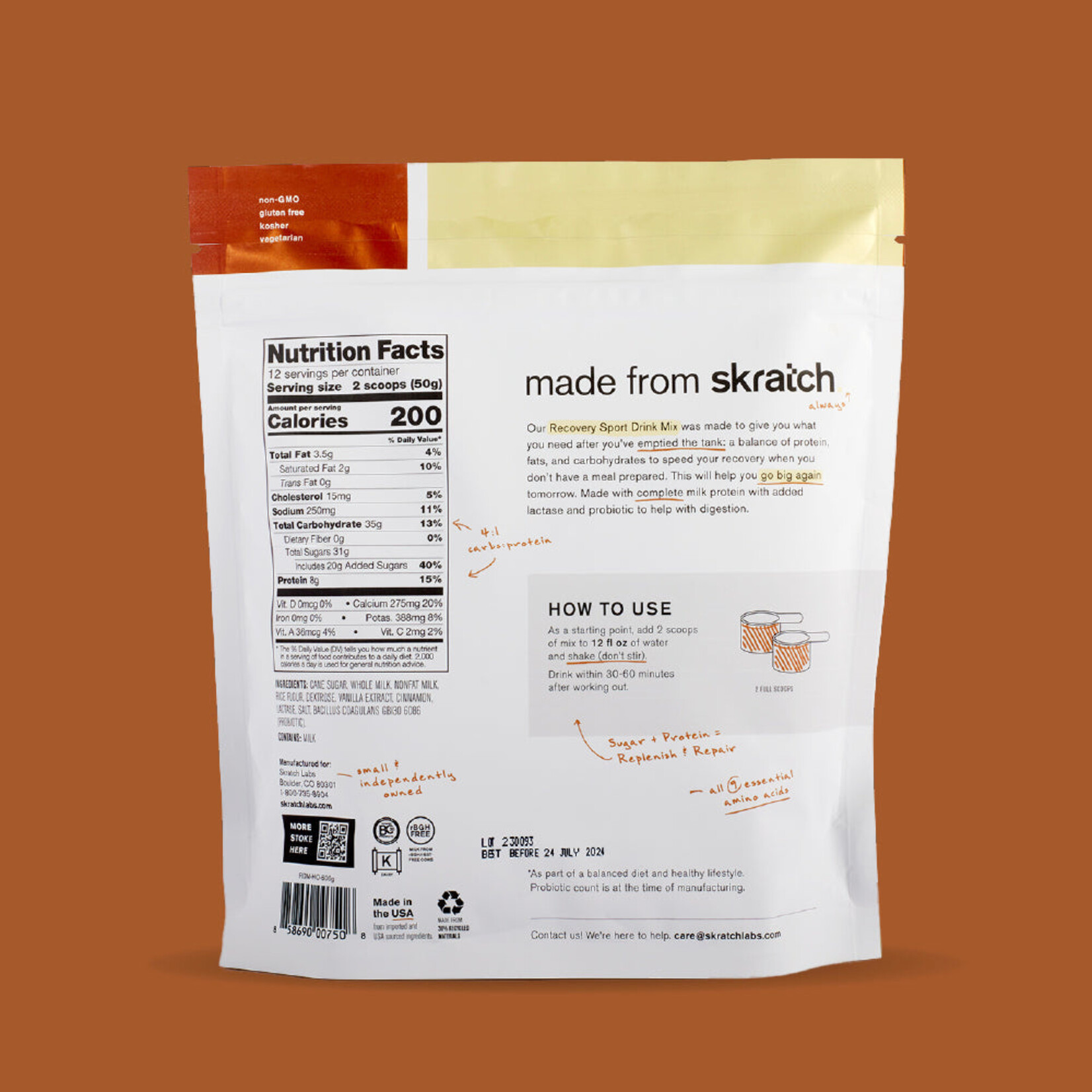 Skratch Labs Skratch Labs Recovery Sport Drink Mix 600g Bag
