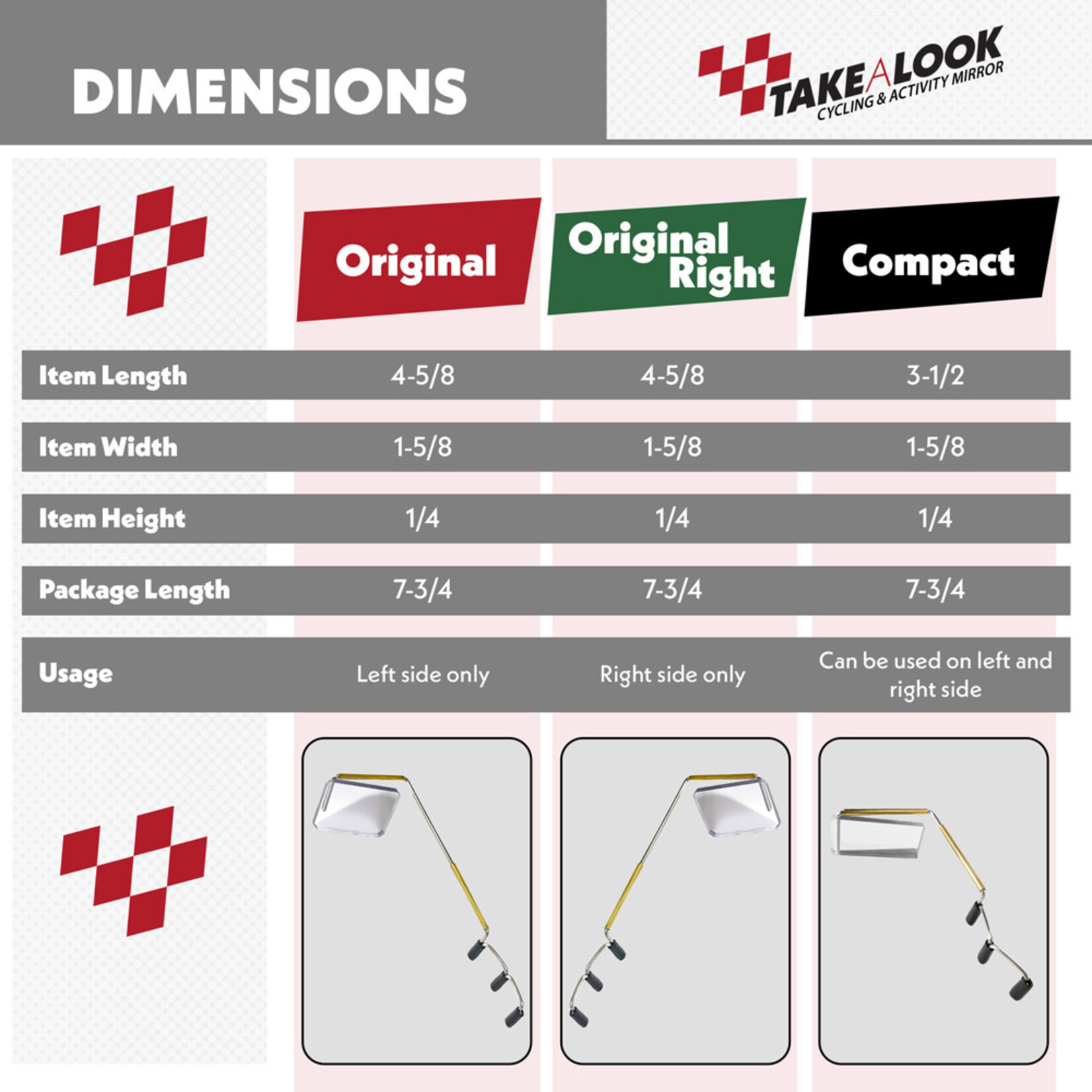 TAKE-A-LOOK Take-A-Look Original Cycling Mirror for Glasses