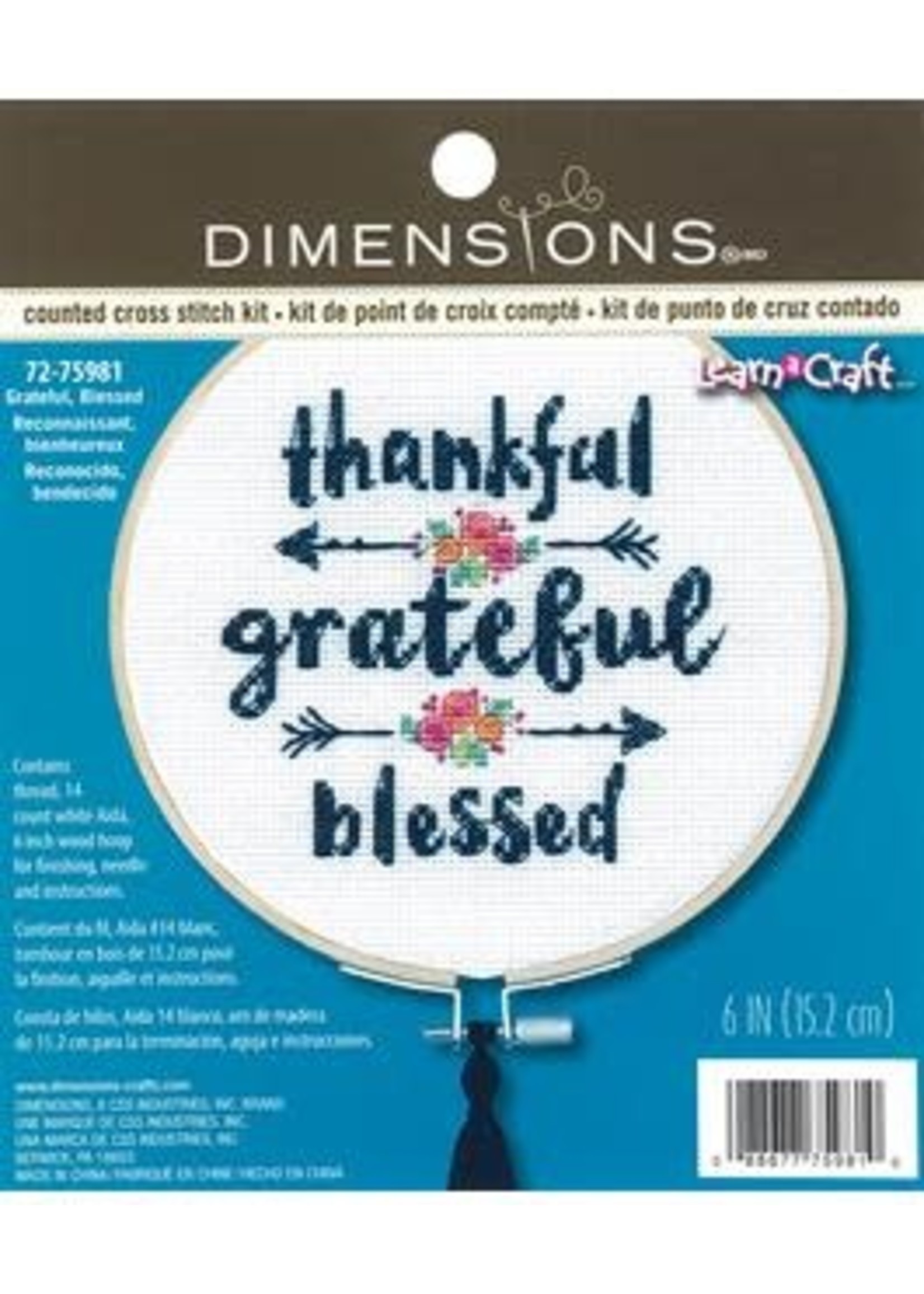 Dimensions Cross Stitch Kit 6" Grateful & Blessed