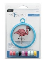 Bucilla Cross Stitch Kit 3" Tropical Flamingo