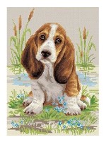 Riolis Diamond Mosaic Kit 10 3/4x15" Basset Hound Puppy