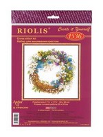 Riolis Cross Stitch Kit Wreath With Bird Cherry