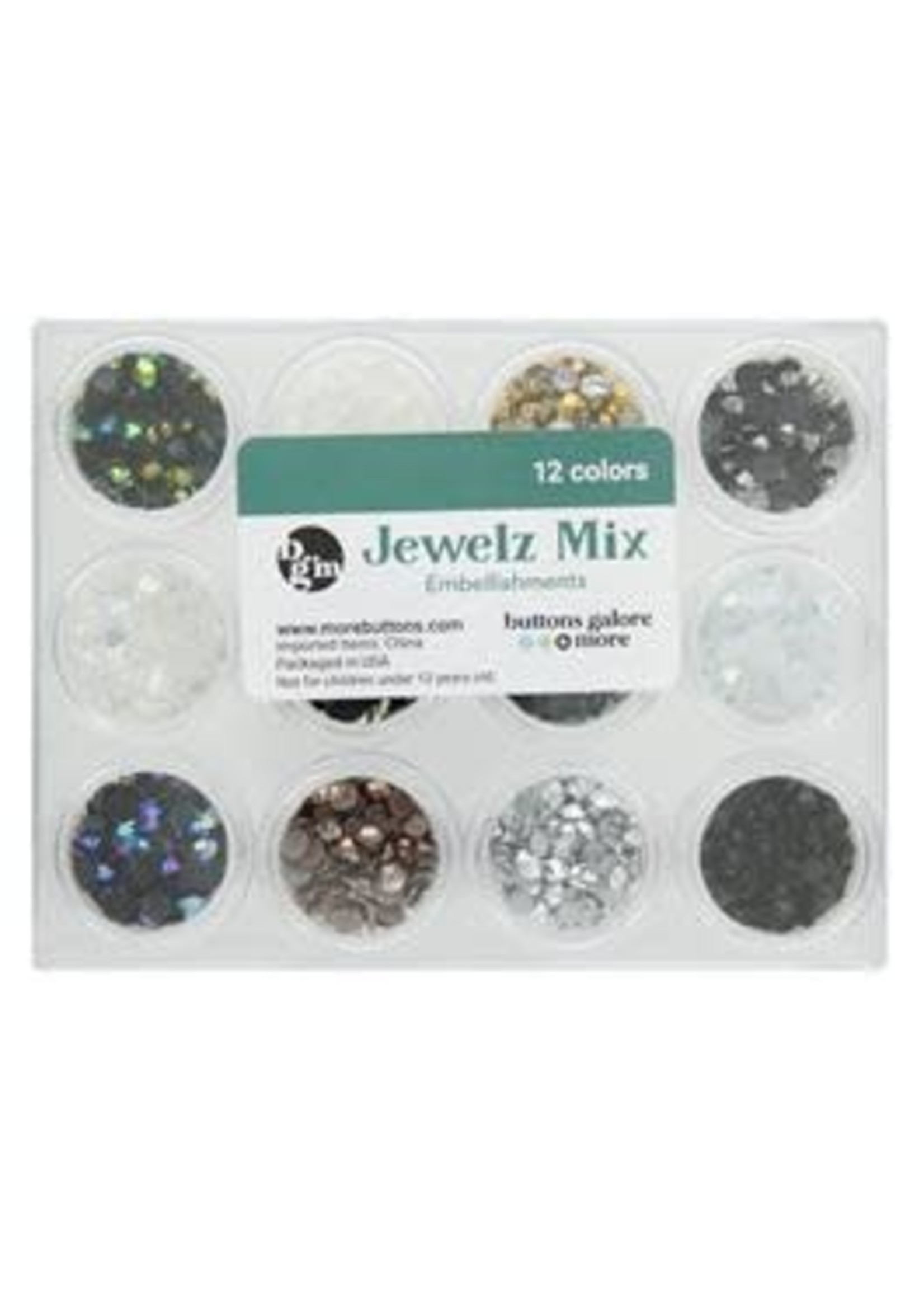 Buttons Galore Jewelz Mix Neutral Set 12 Color