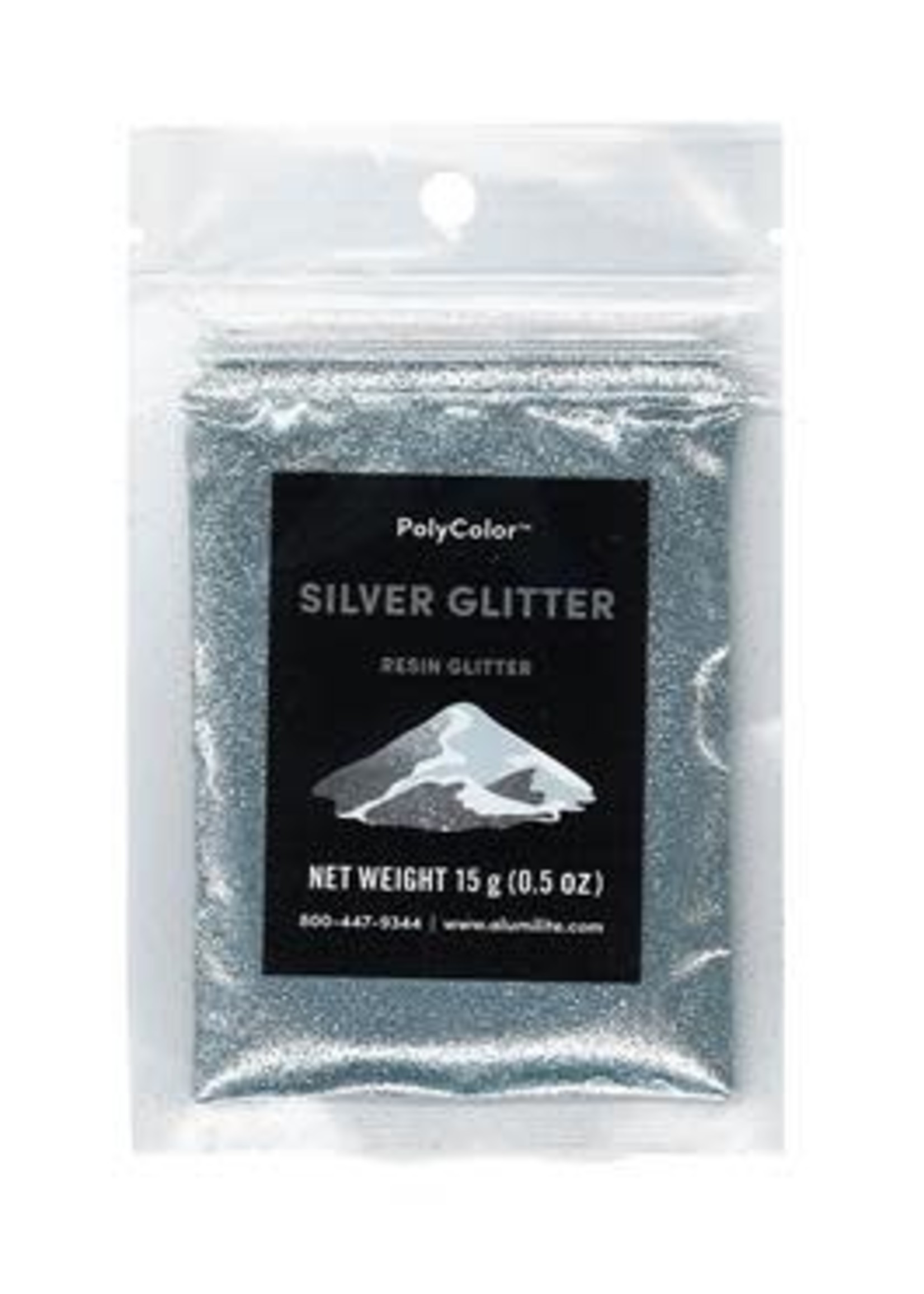 Alumilite PolyColor Resin Powder 1⁄2oz Silver Glitter