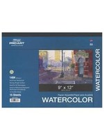 Pro Art Watercolor Pad 9x12" Acid Free 140lb Tape Bound 15pc