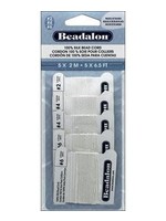 Beadalon Cord Assorted Sizes White 5pc