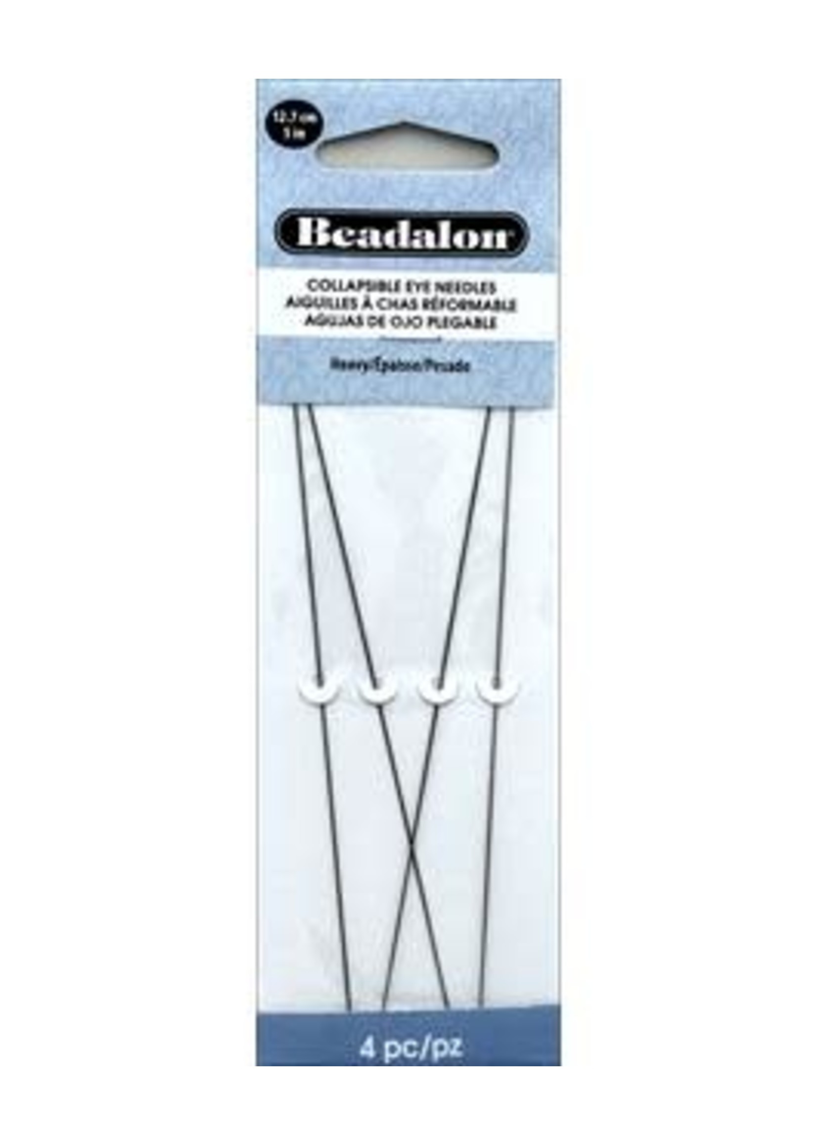 Beadalon Beading Needles Collapsible Eye Heavy 5" 4pc
