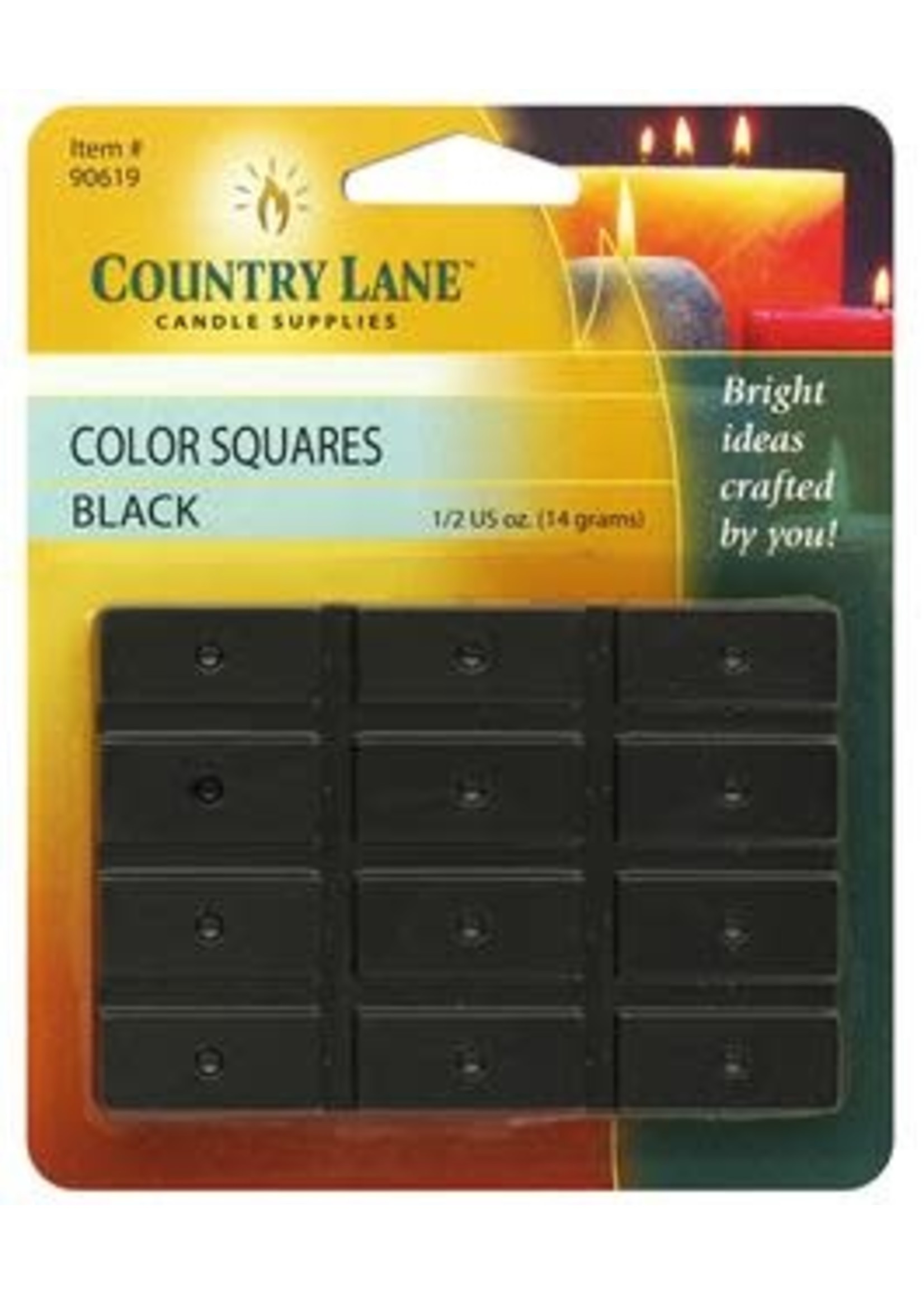 Country Lane Candle Color Squares .5oz Black