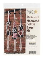 Solid Oak Make-rame Macrame For 3 Bottle Gift Bags Kit