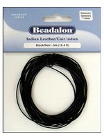 Beadalon Indian Leather 1.0mm Black 5m