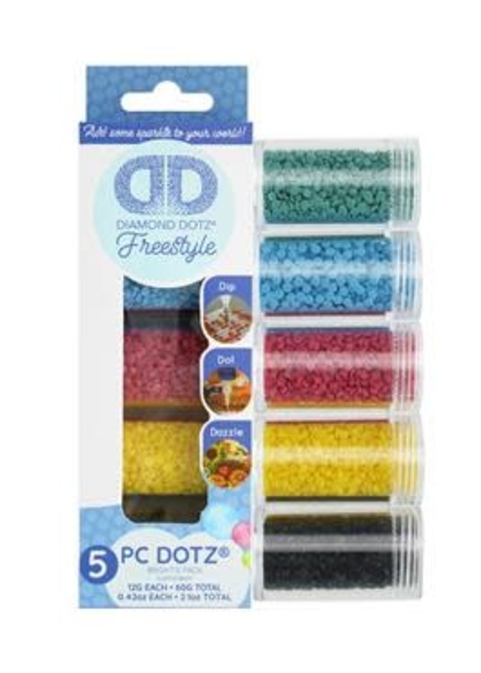 Diamond Dotz Freestyle Gems Sampler Pack 5pc Brights