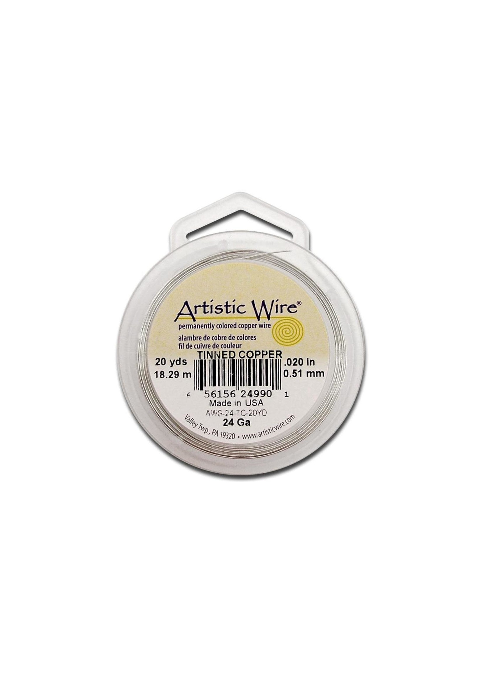 Artistic Wire 24Ga 20yd Tinned Copper/Plated Silver