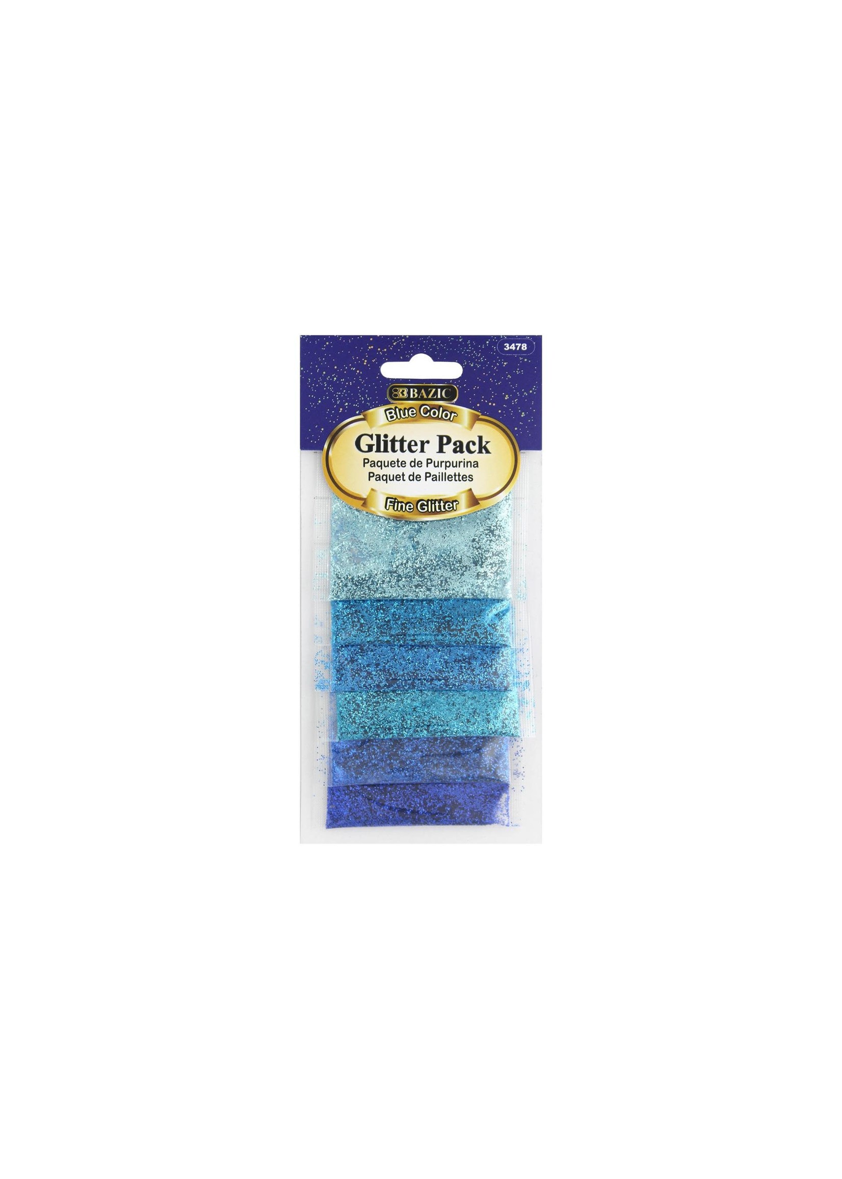 Bazic Glitter Pack Fine 2gm Blue 6pc
