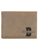 Leatherette Bi-Fold Wallet Light Brown