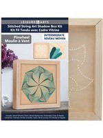 Wood Stitched String Art w/Shadow Box Pinwheel