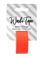 PA Essentials Washi Tape 8mm & 15mm x 10m Solid Neon Orange