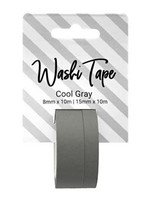 PA Essentials Washi Tape 8mm & 15mm x 10m Solid Cool Gray