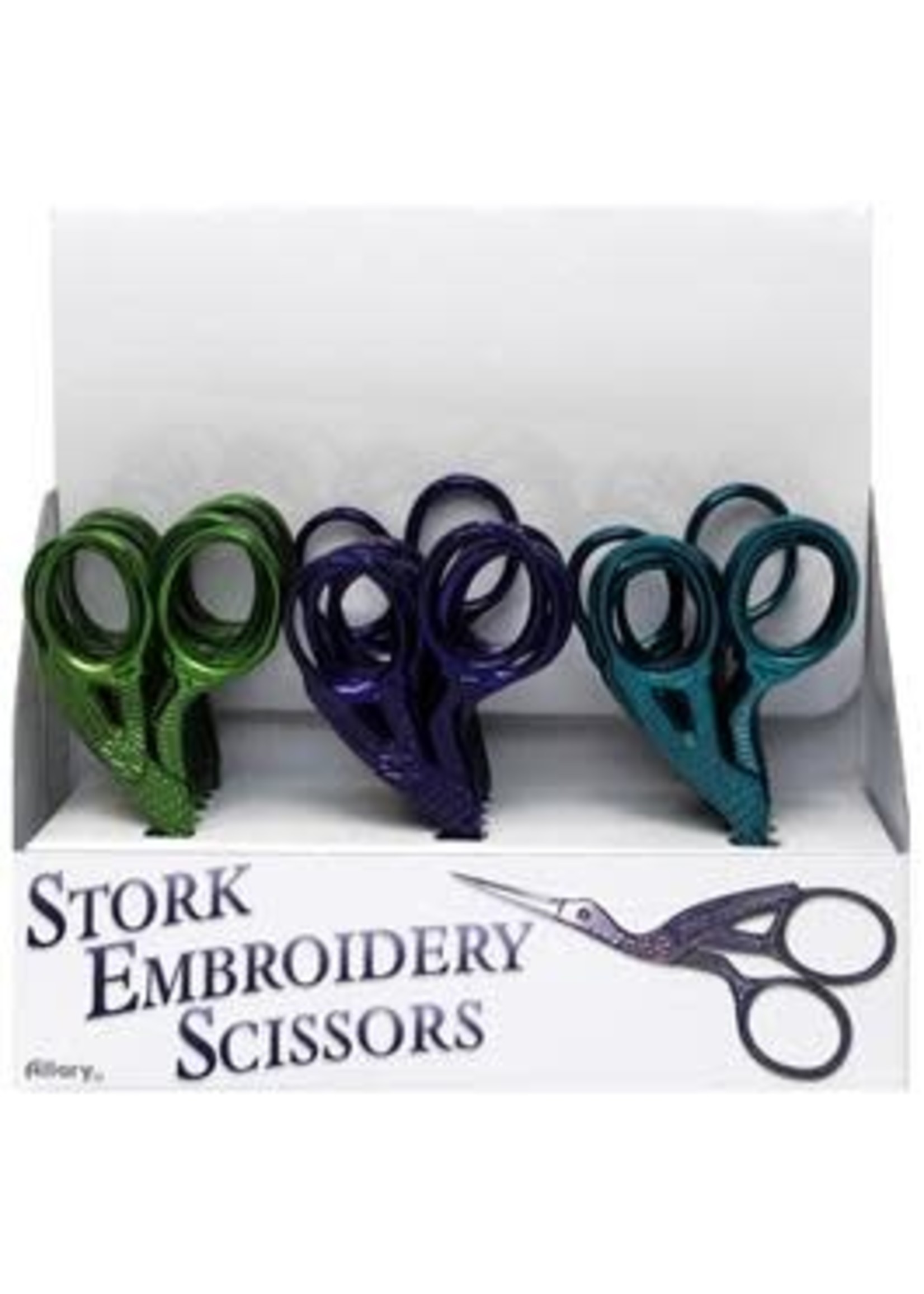 Allary Stork Embroidery Scissors POP Color 18pc