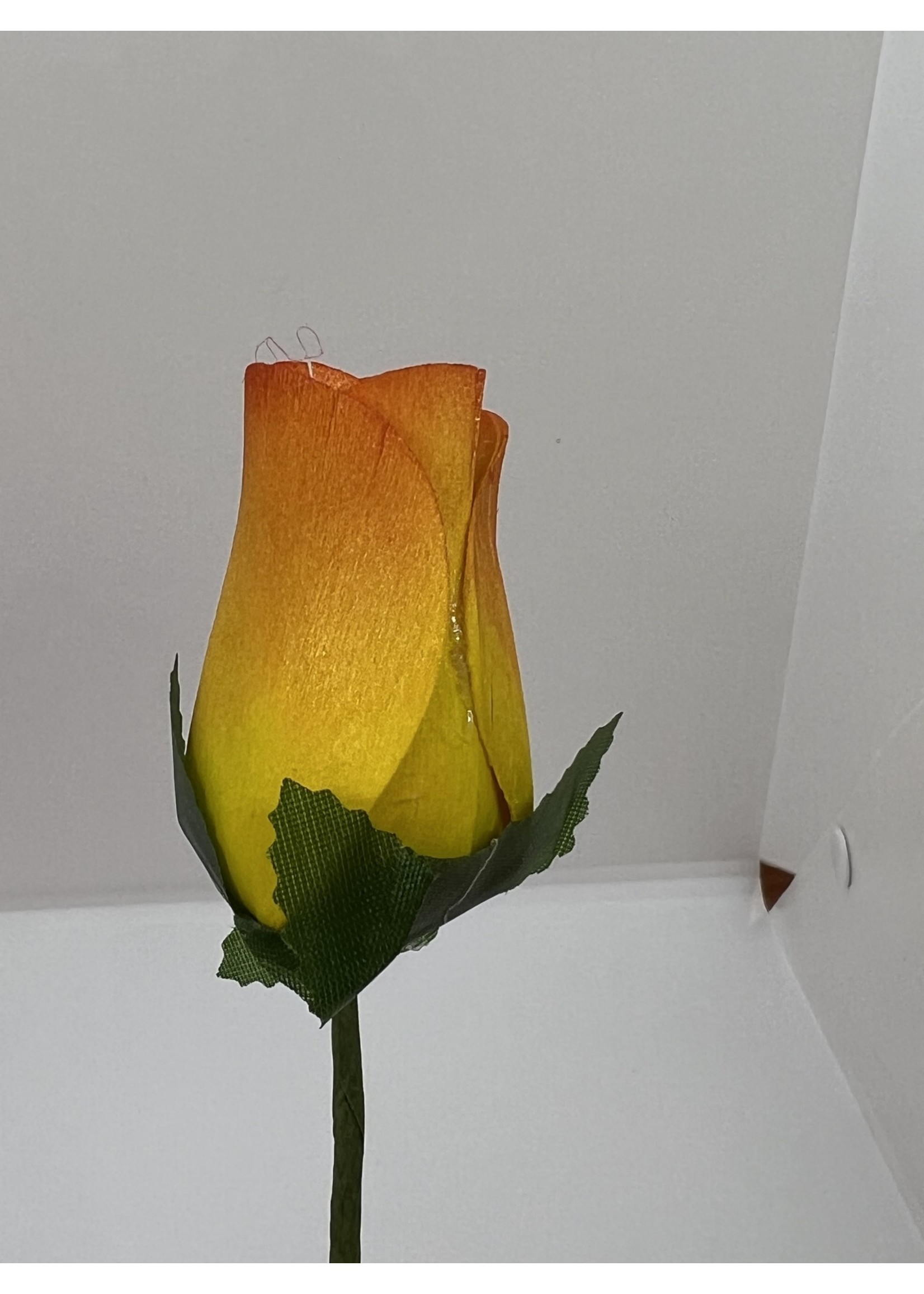 Wood Rose Single - Orange/Yellow