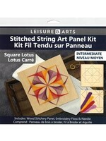 Wood Stitched String Art Kit 9.75" Square Lotus
