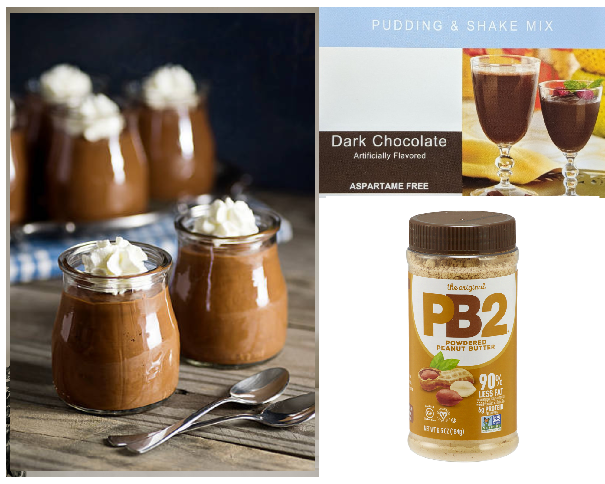 Dark Chocolate Pudding with PB2 powder!  