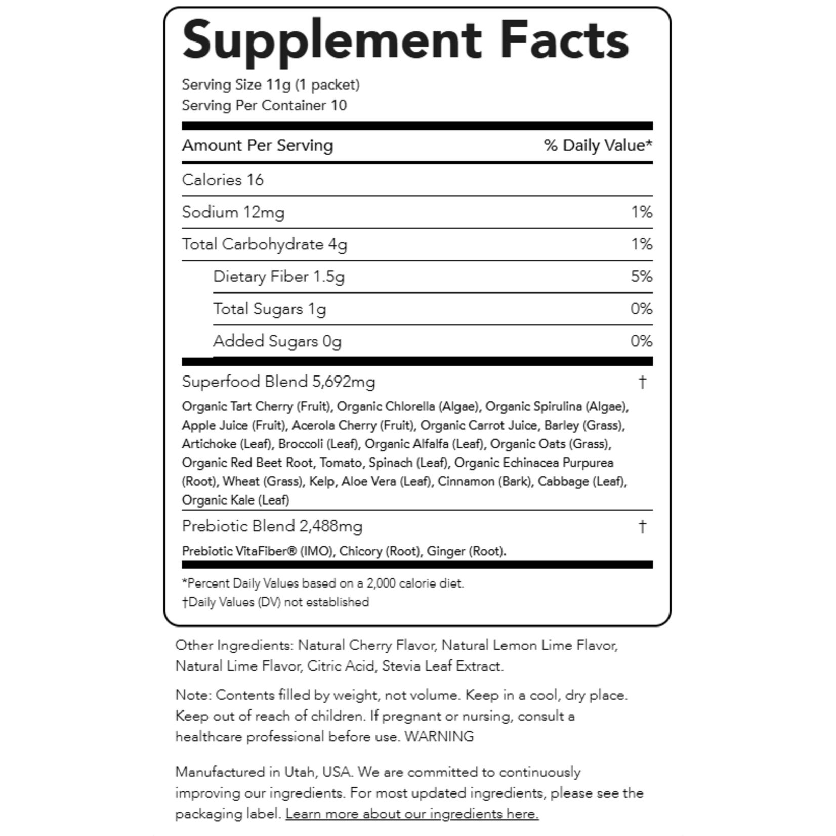 Cherry Limeade -- Greens + Super Foods single