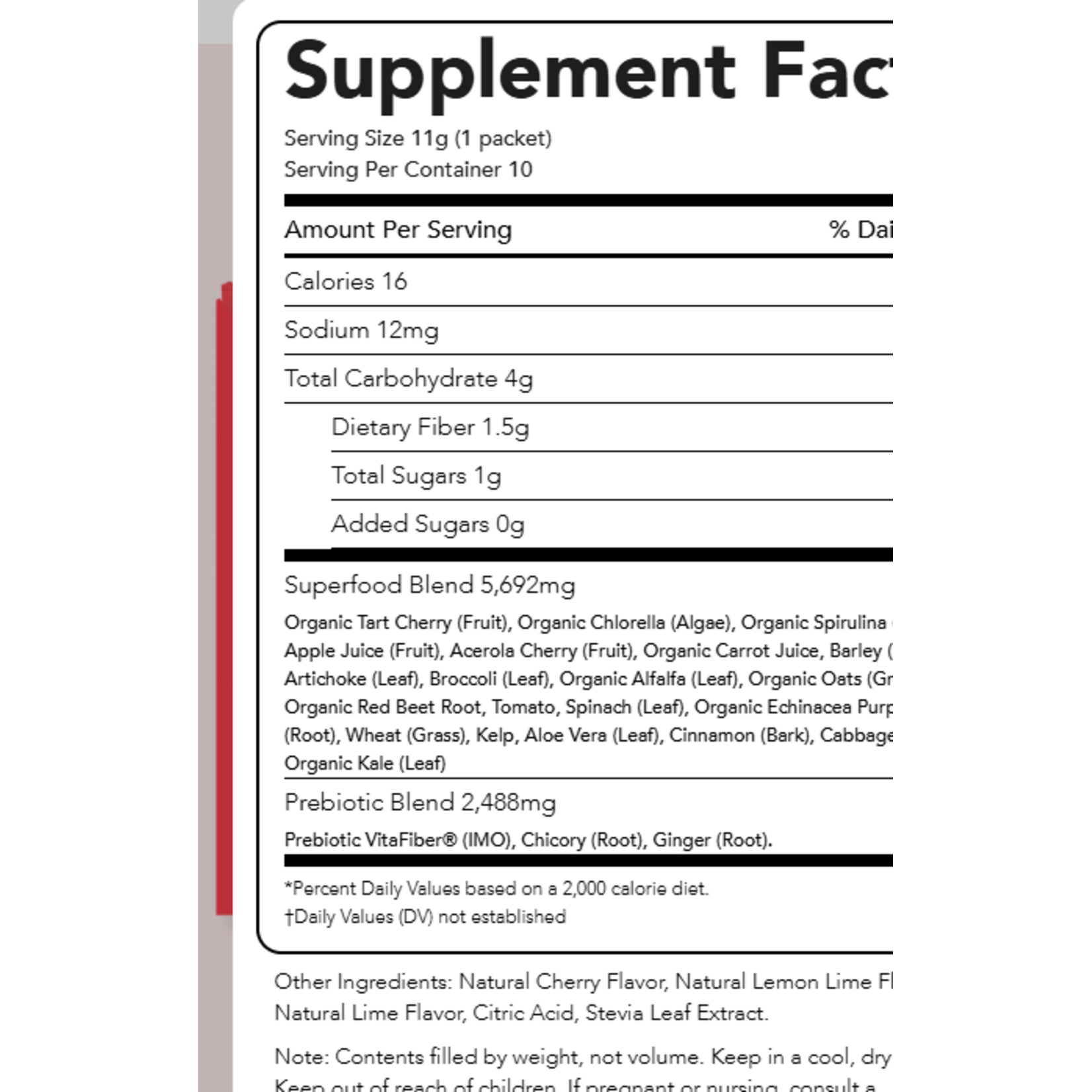 Cherry Limeade -- Greens + Super Foods (10)