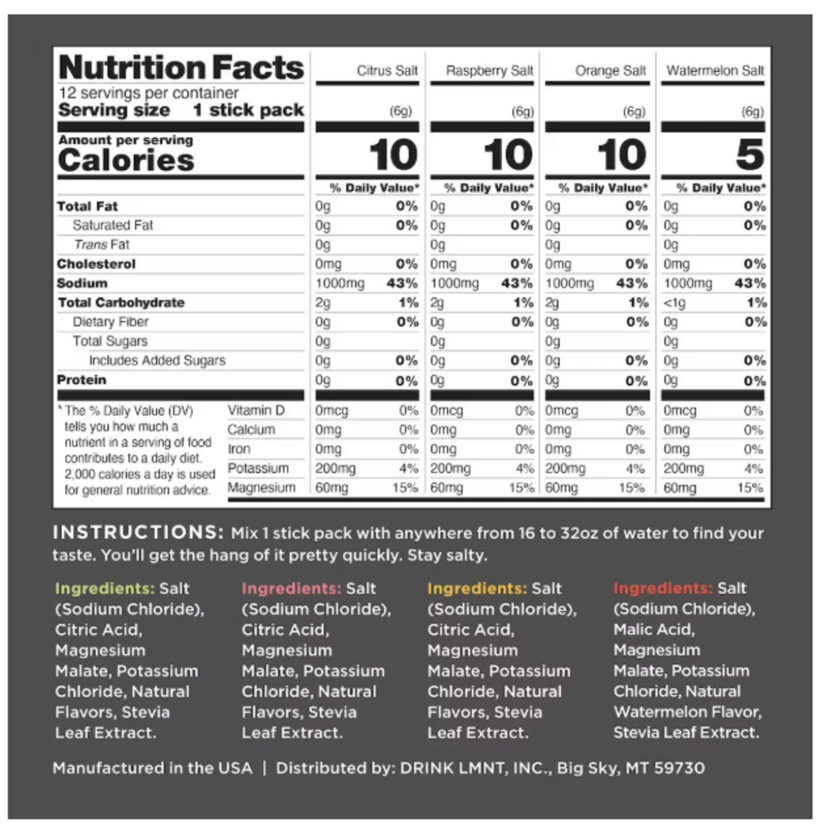 LMNT Variety Hydration Sticks