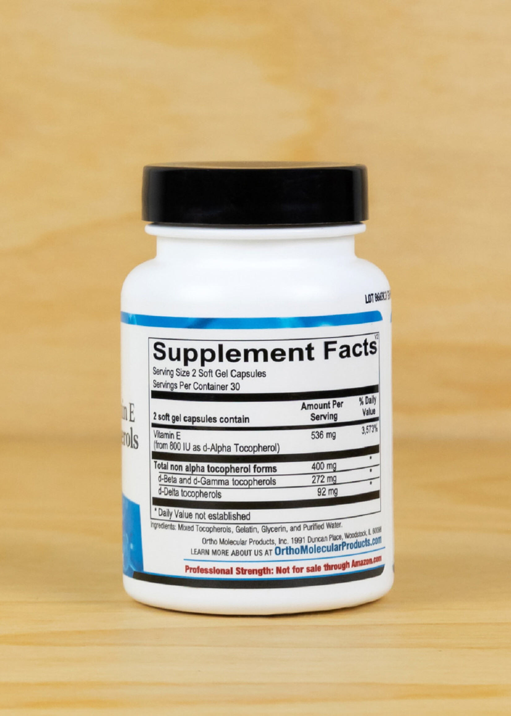 Ortho Molecular Natural Vitamin E Mixed Tocopherols