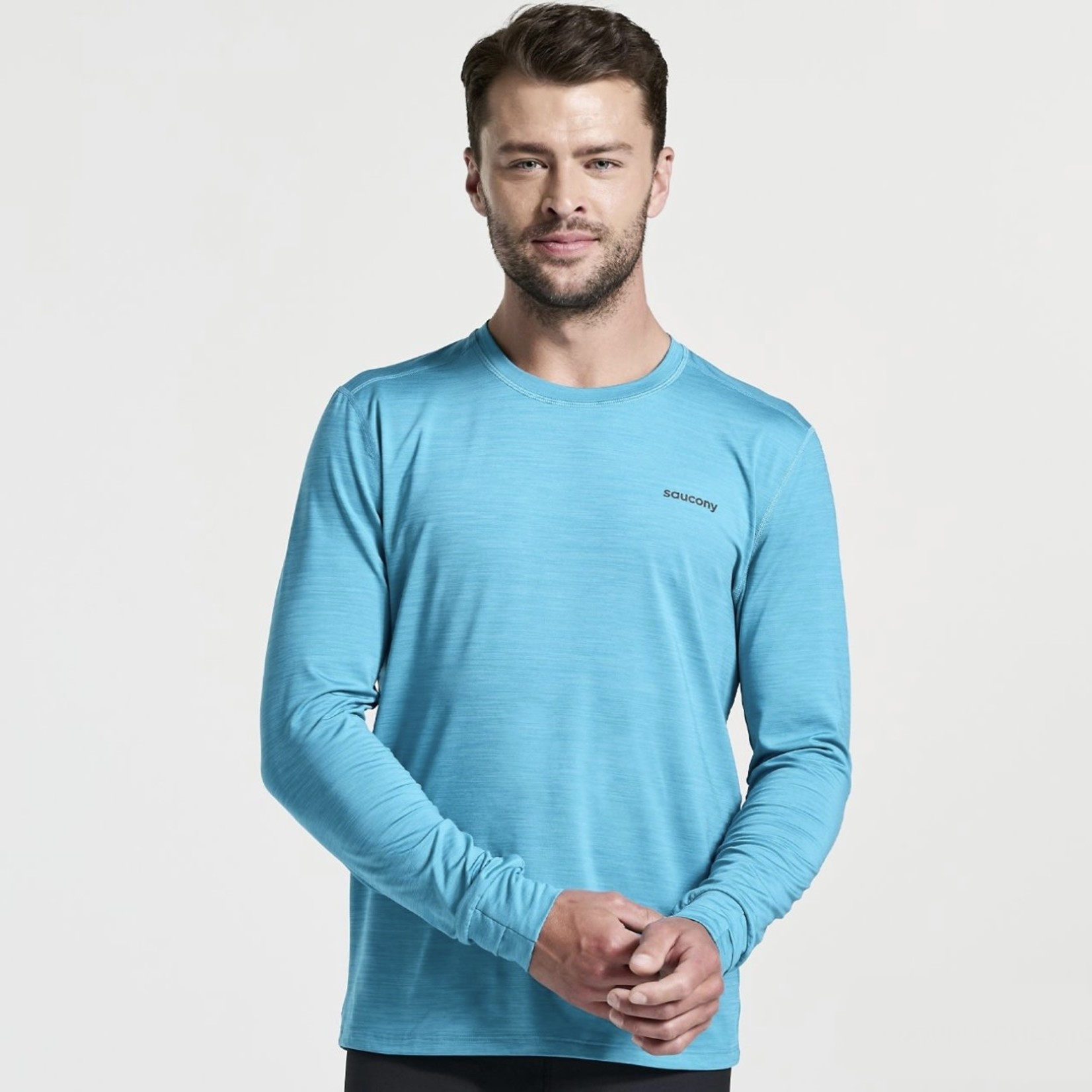 Saucony Saucony Boulder Baselayer, Men's, Turquoise Heather, Medium
