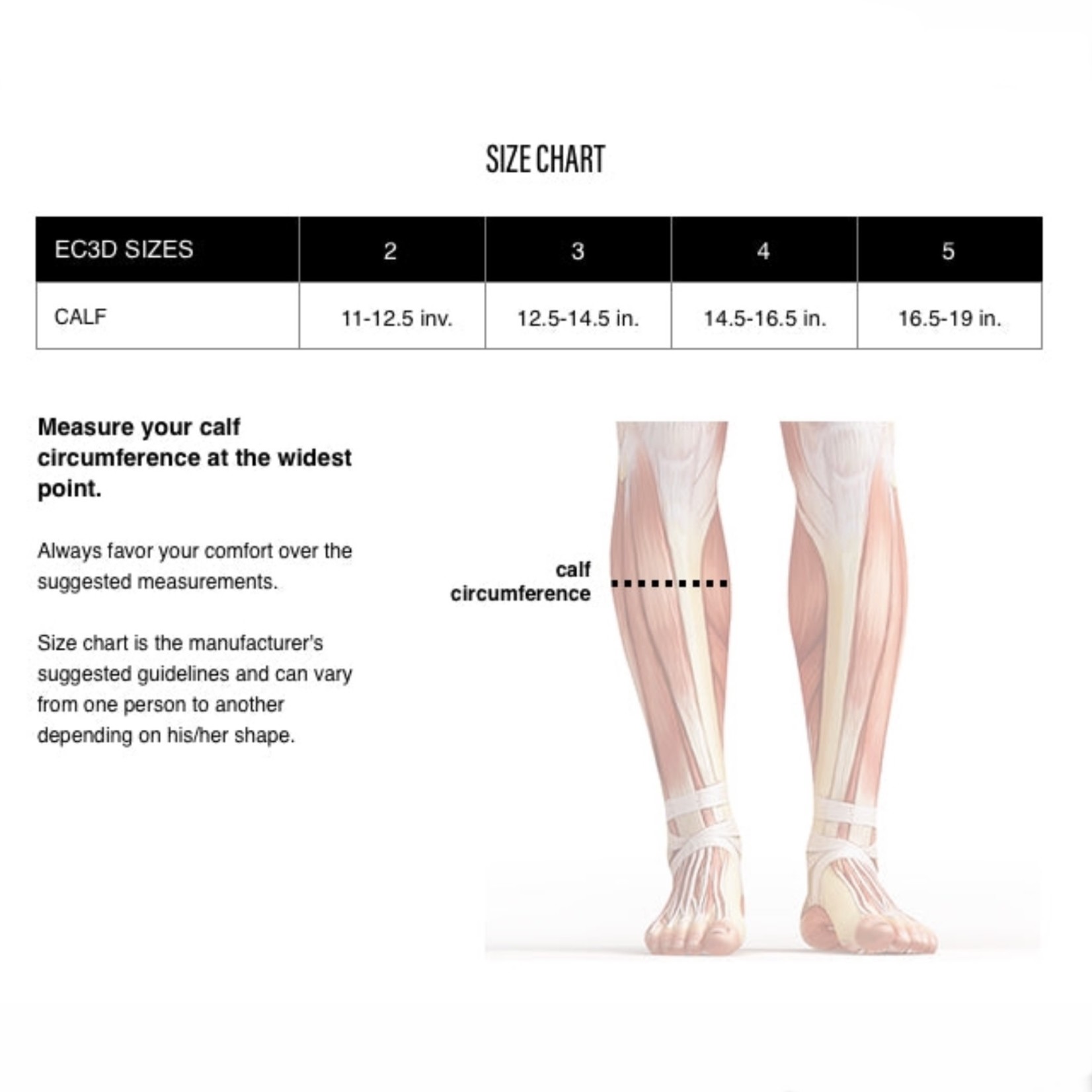 EC3D EC3D Compression Calf Sleeve, Recovery 20-25 mmHg
