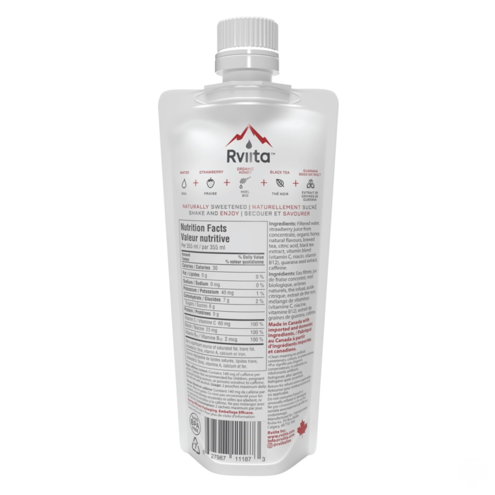Rviita Rviita Energy Tea, Divine Strawberry
