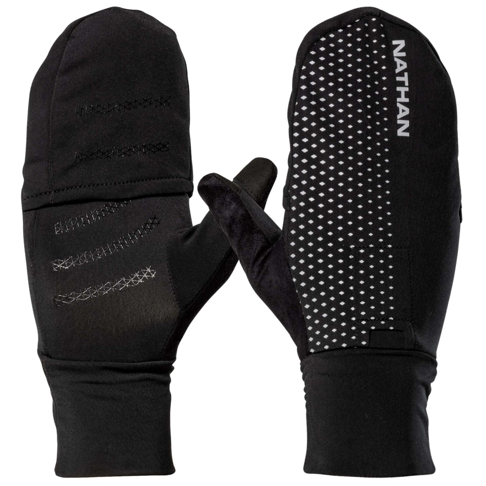 Nathan Nathan Hypernight Reflective Convertible Glove-Mitts, Black