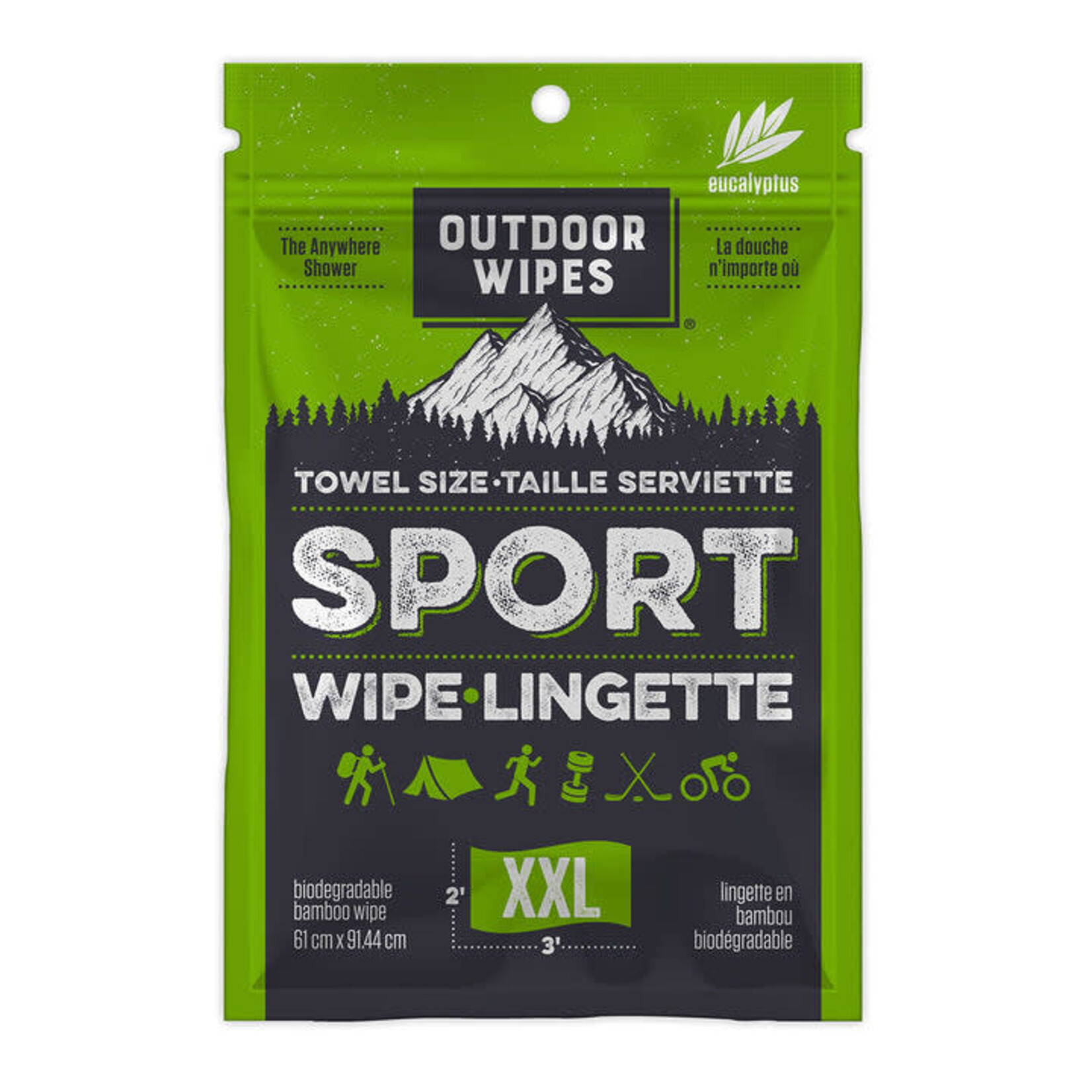 Outdoor Wipes Outdoor Wipes Sport Wipes, Eucalyptus, XXL