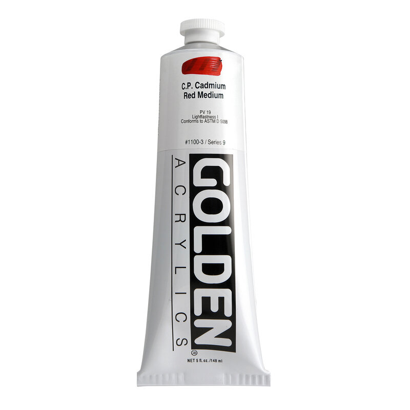 Golden Heavy Body Acrylics, 5 oz. Tubes, Cadmium Red Medium