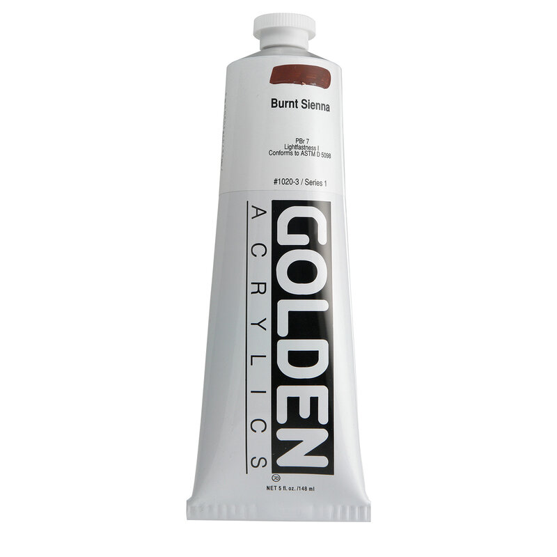 Golden Heavy Body Acrylics, 5 oz. Tubes, Burnt Sienna