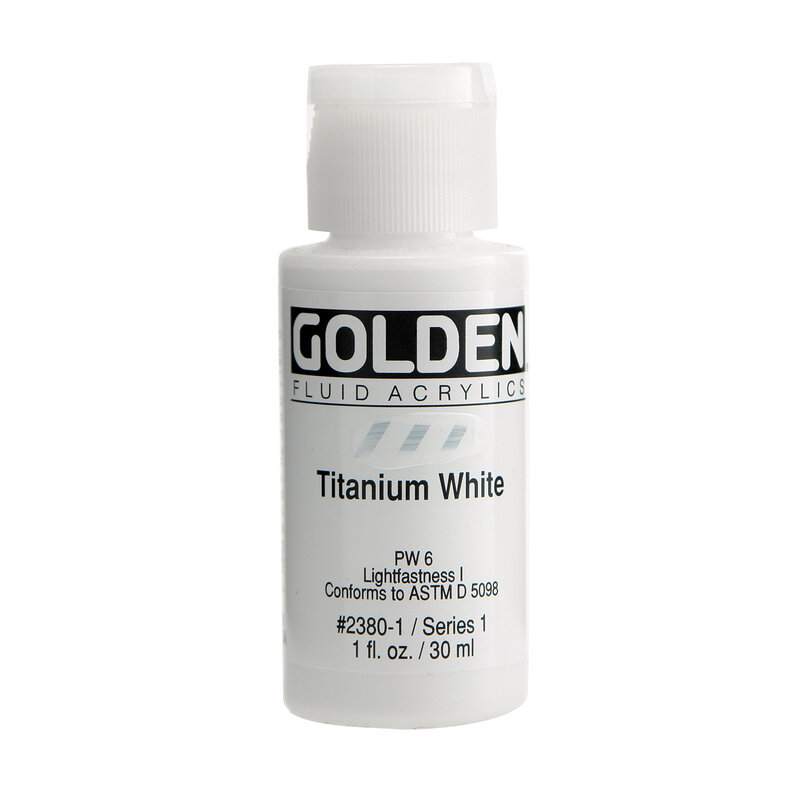 Golden Fluid Acrylics, 1 oz. Bottles, Titanium White