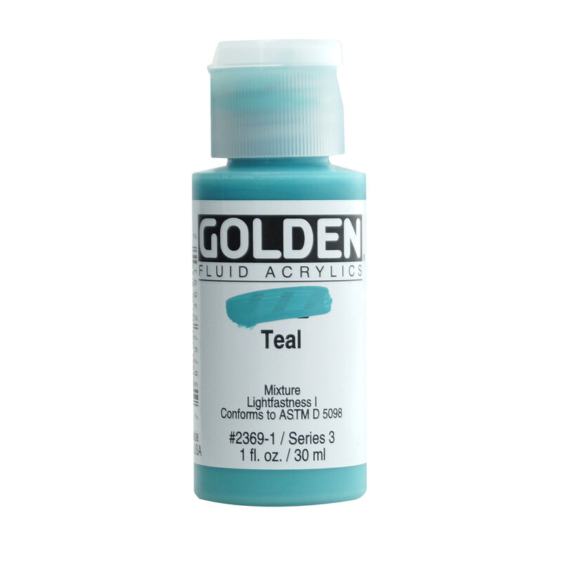 Golden Fluid Acrylics, 1 oz. Bottles, Teal